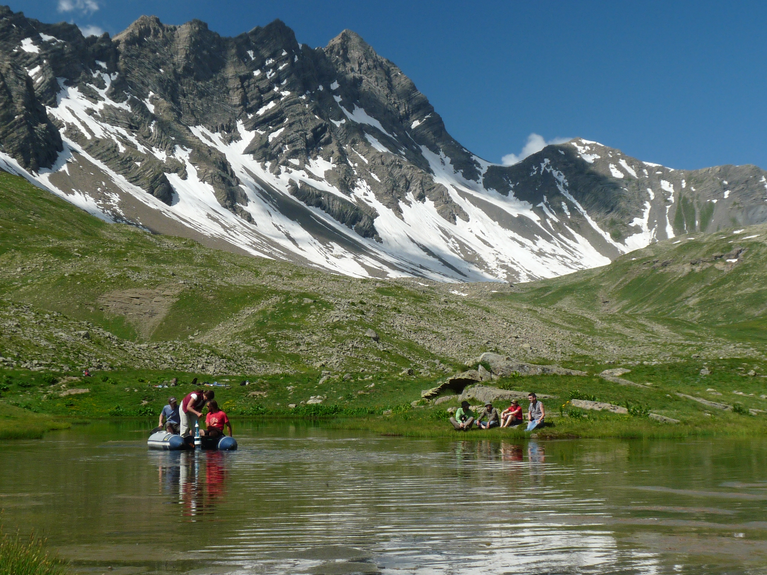 Image: Sampling work at one of the high altitude alpine lakes